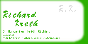 richard kreth business card